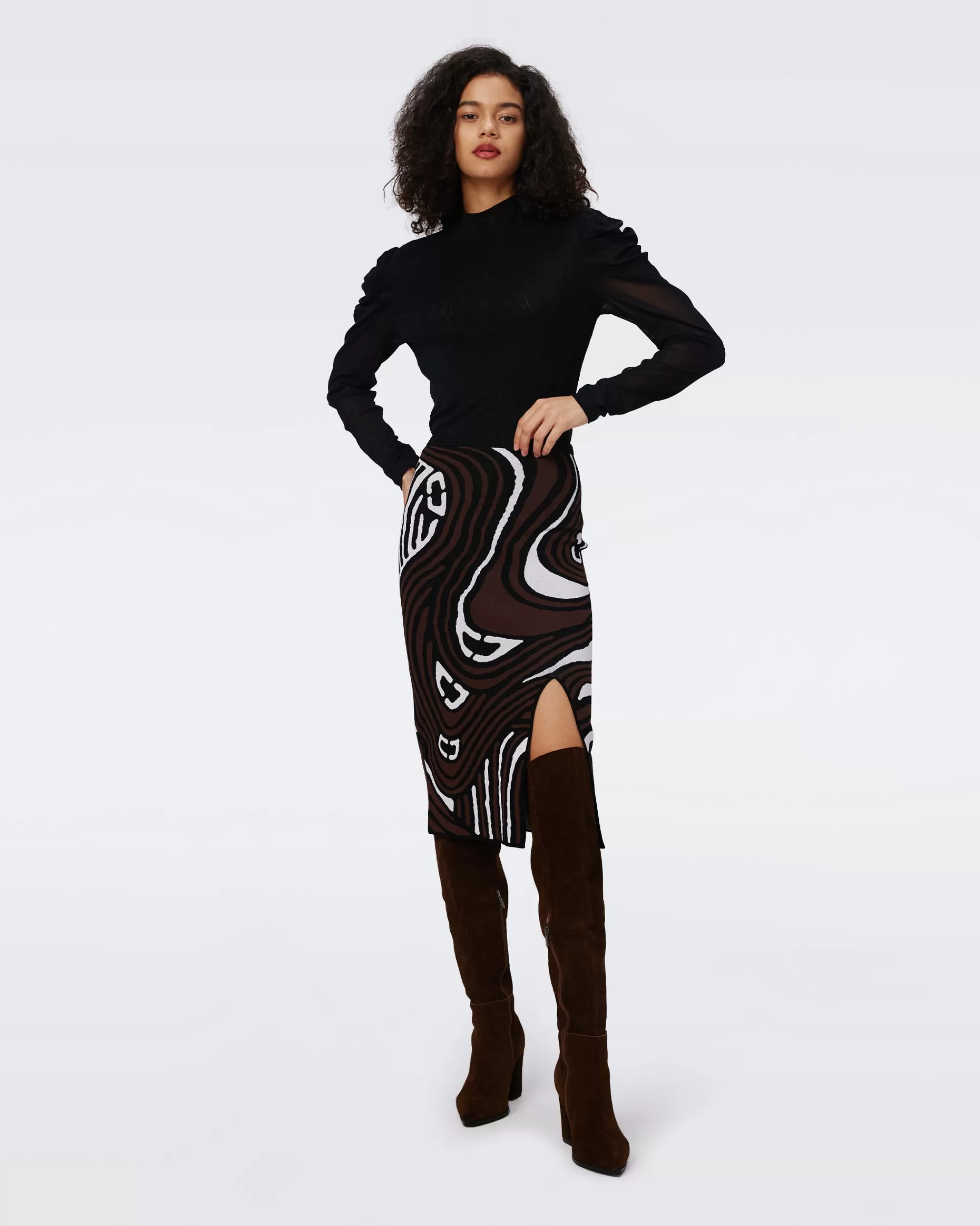Hot Coisty Knit Jacquard Skirt Skirts