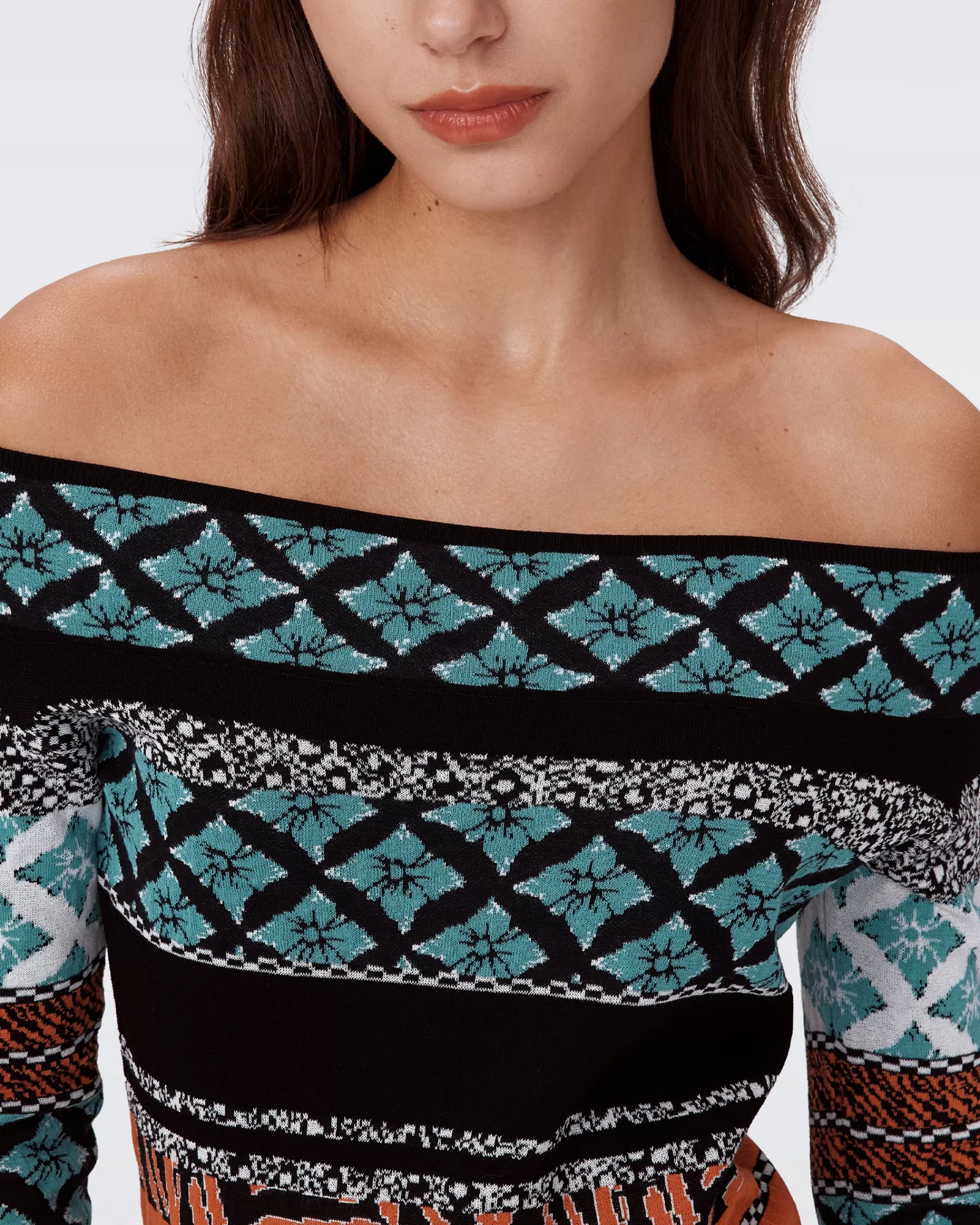 Flash Sale Ellanor Knit Jacquard Dress Midi Dresses | Knit Dresses