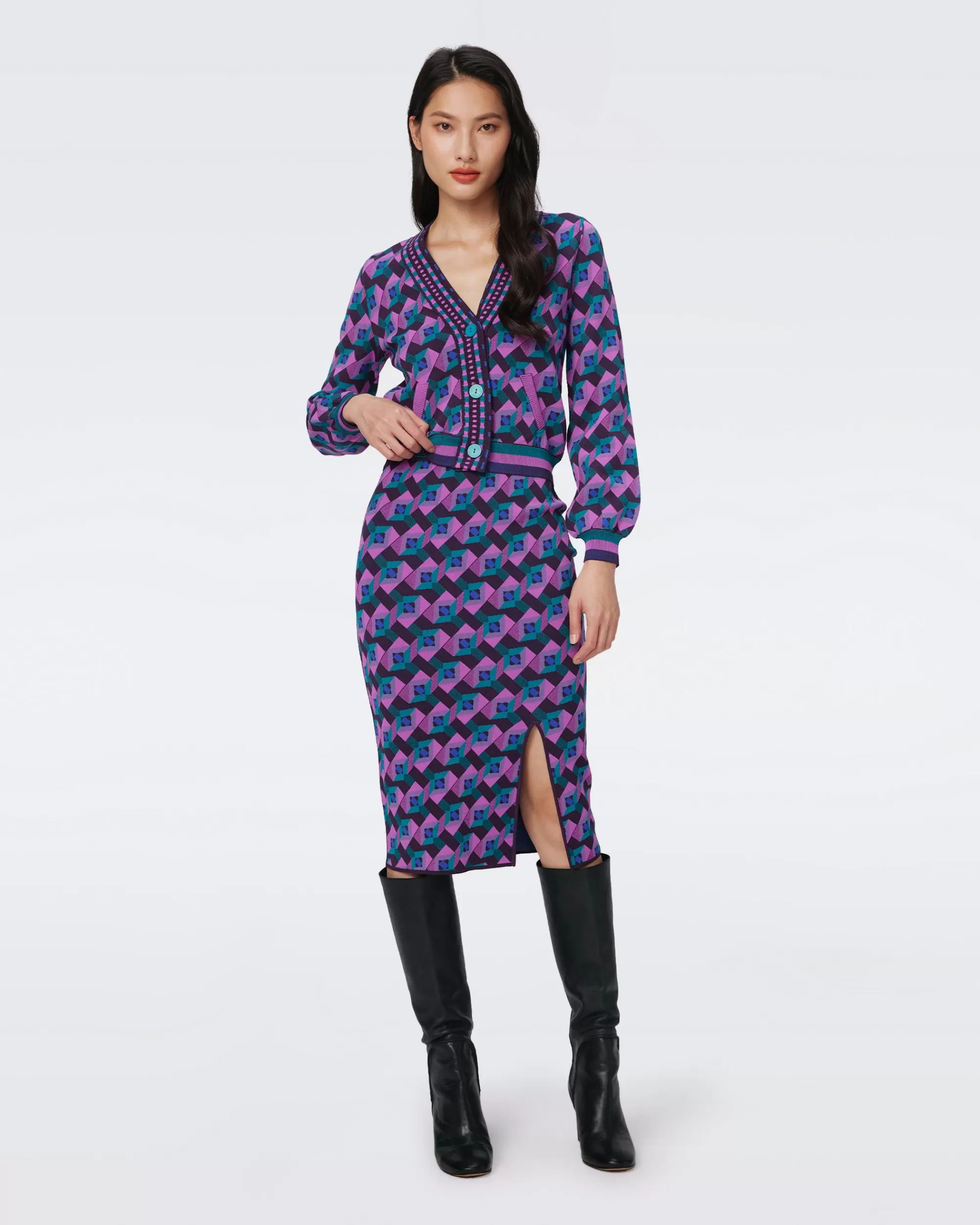 Hot Gusta Knit Jacquard Skirt Skirts