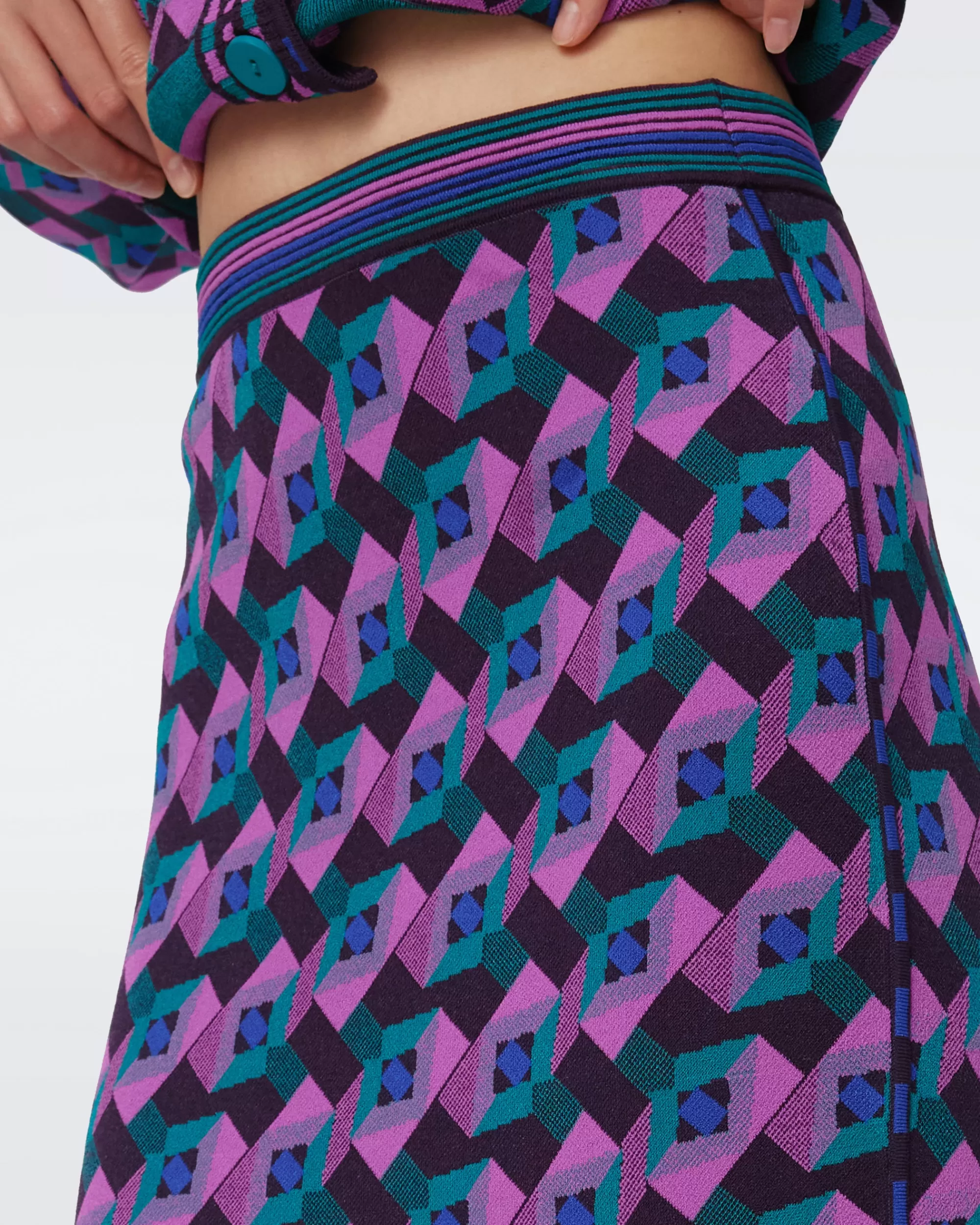 Hot Gusta Knit Jacquard Skirt Skirts