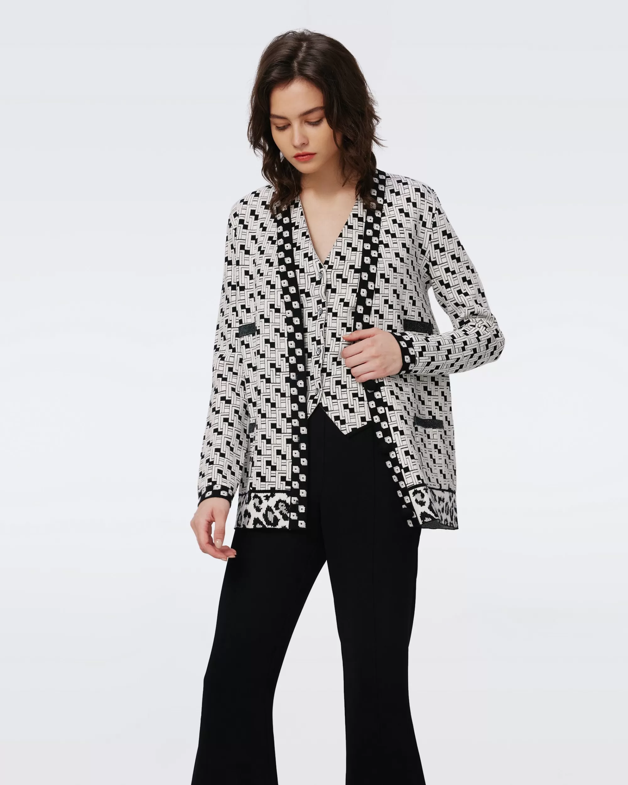Shop Korbin Knit Jacquard Cardigan Sweaters & Knits