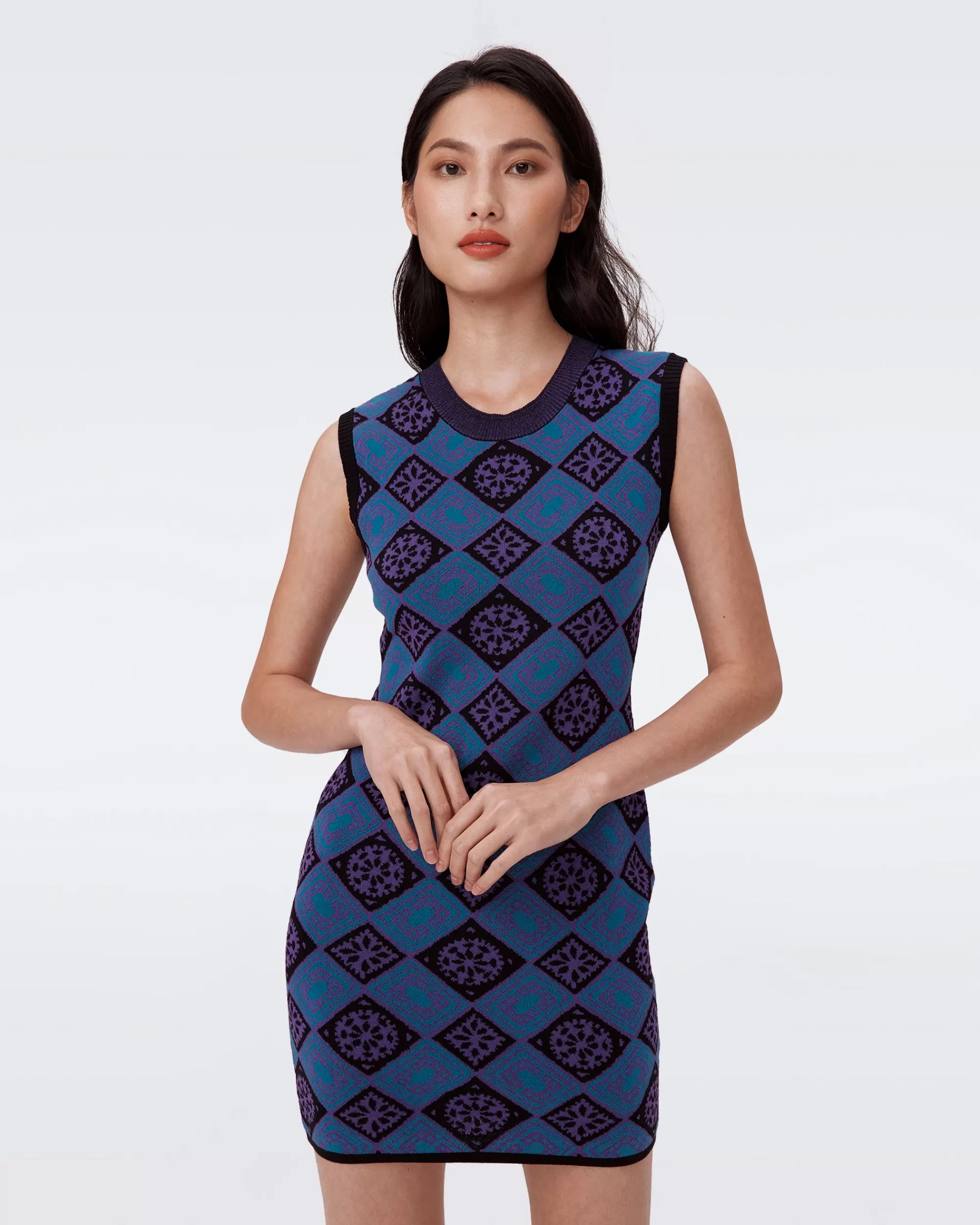 Sale Mylo Knit Jacquard Dress Short Dresses | Knit Dresses