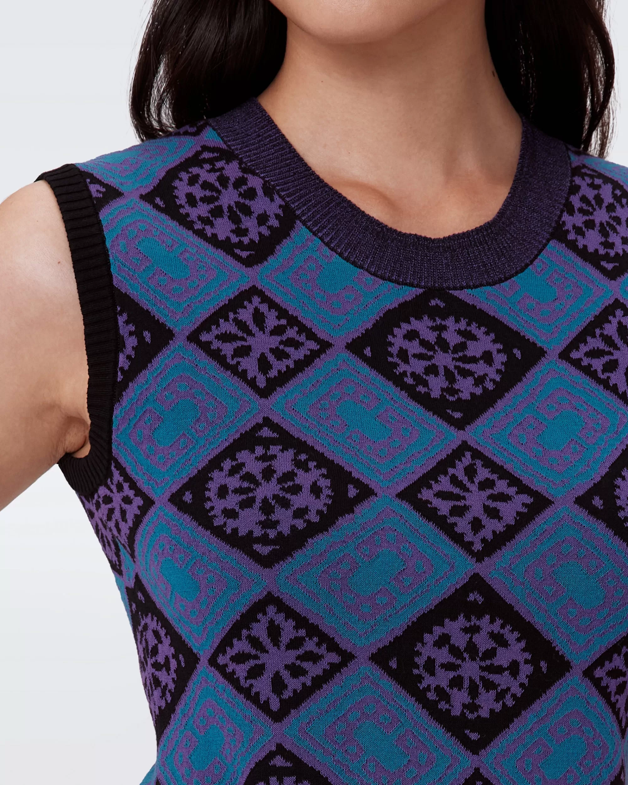 Sale Mylo Knit Jacquard Dress Short Dresses | Knit Dresses