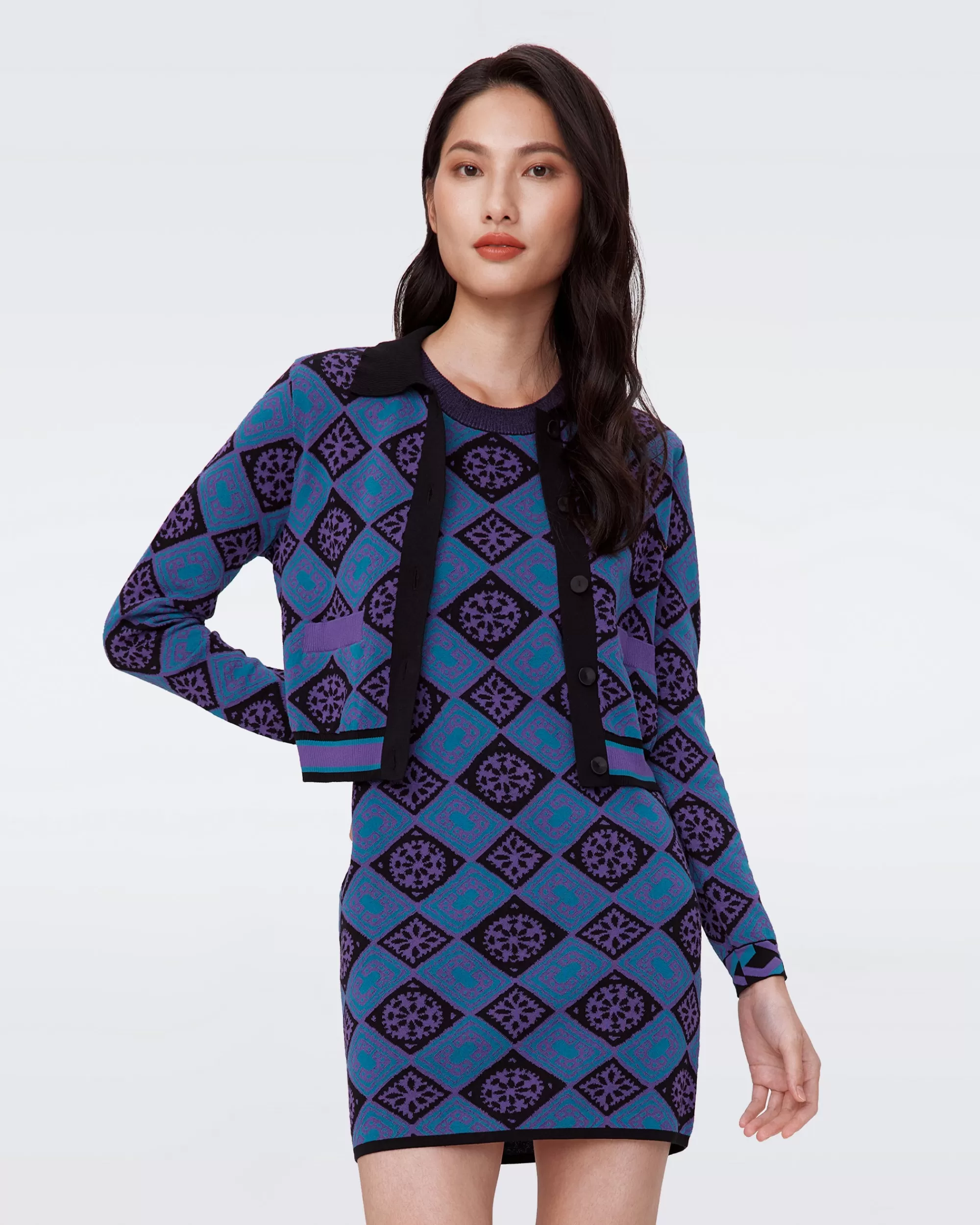 Best Sale Petey Knit Jacquard Cardigan Sweaters & Knits